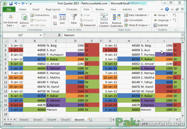 remove data multi column