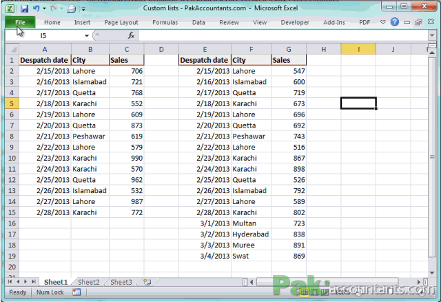 firs three steps custom lists
