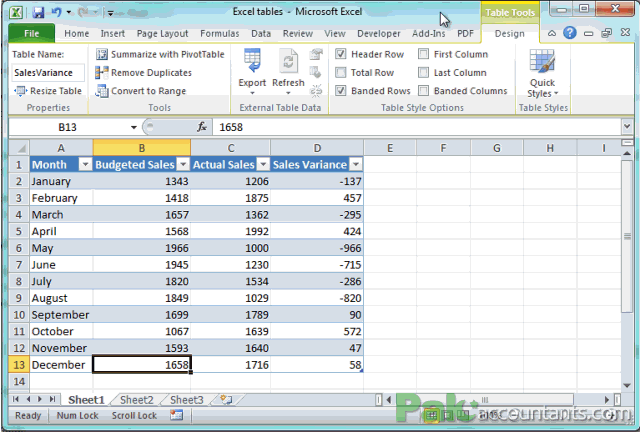 excel table first last column