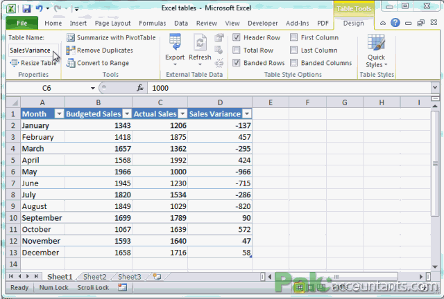 excel table name error