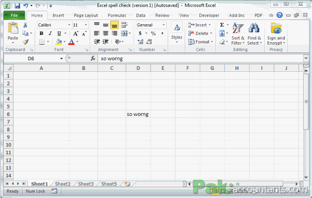 spell check multi worksheet