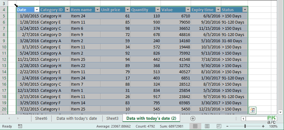 excel table selection 2