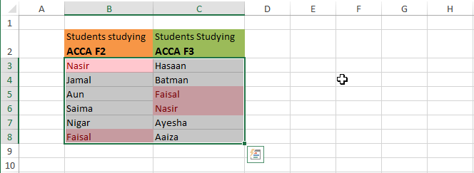 compare lists