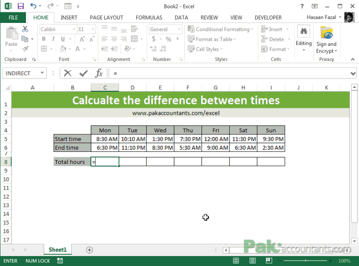 excel time difference 1