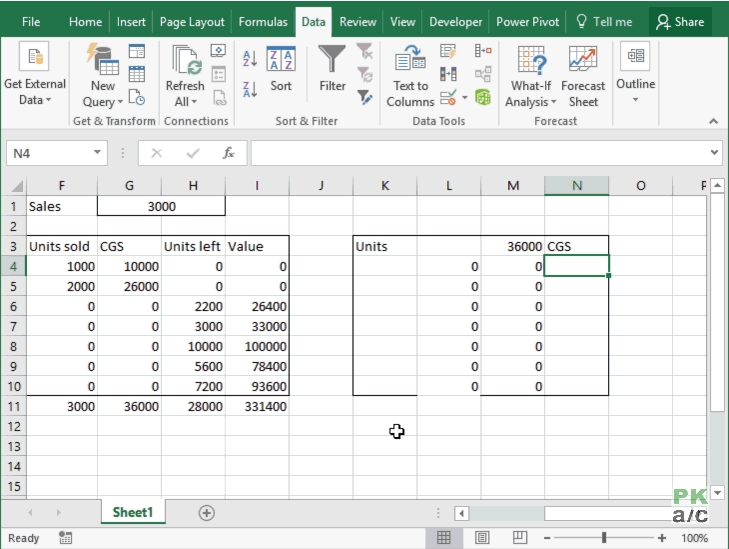 excel fifo inventory data table 7