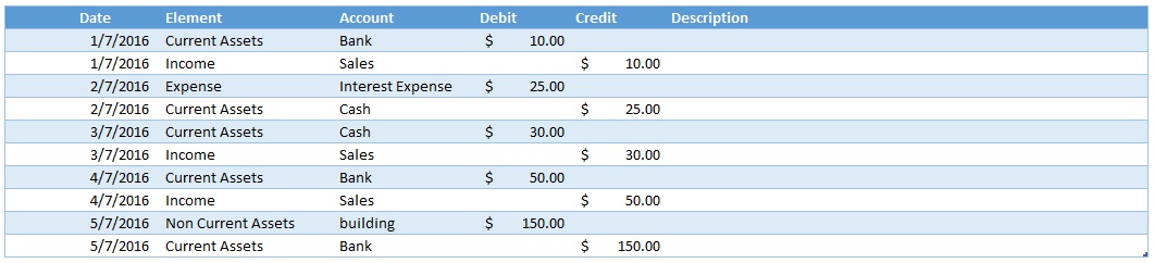 accounting journal excel