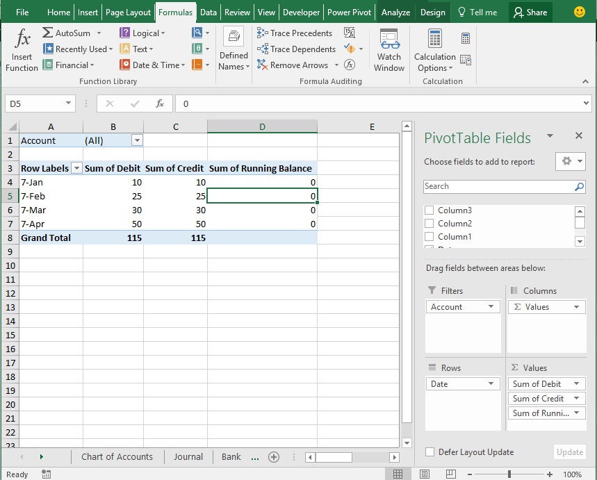 pivot table base report